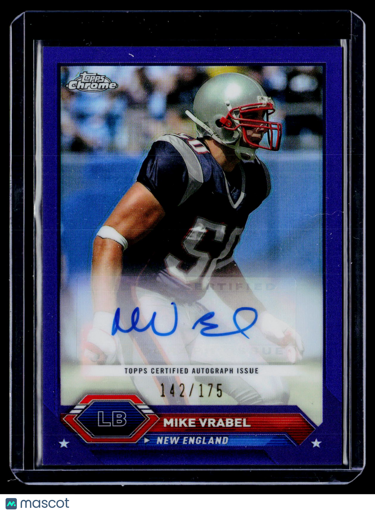2024 Topps Chrome Mike Vrabel Purple Refractor Auto 142/175