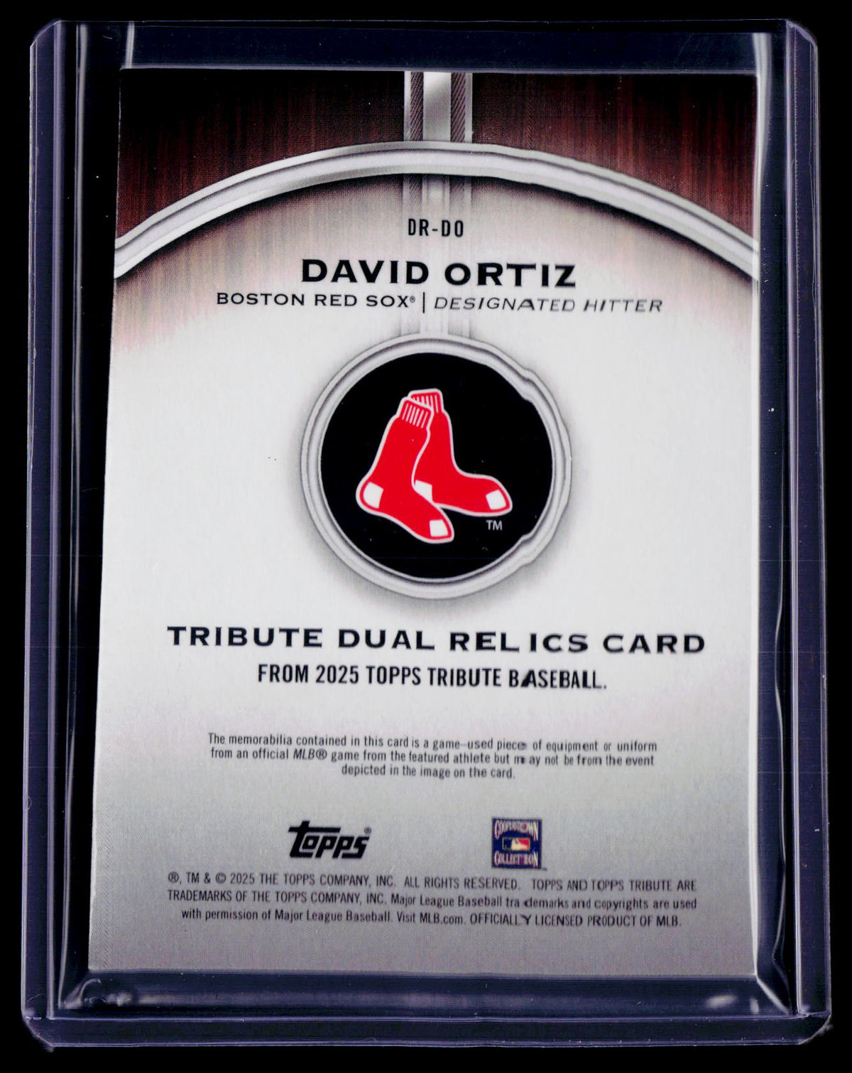 2025 Topps Tribute David Ortiz Dual Patch 51/75