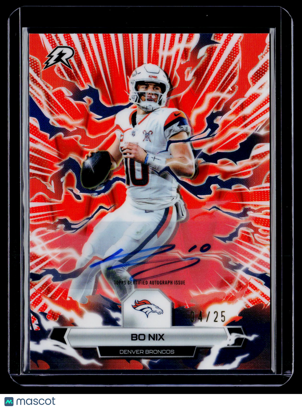 2025 Topps Resurgence Bo Nix Orange Static Auto 4/25