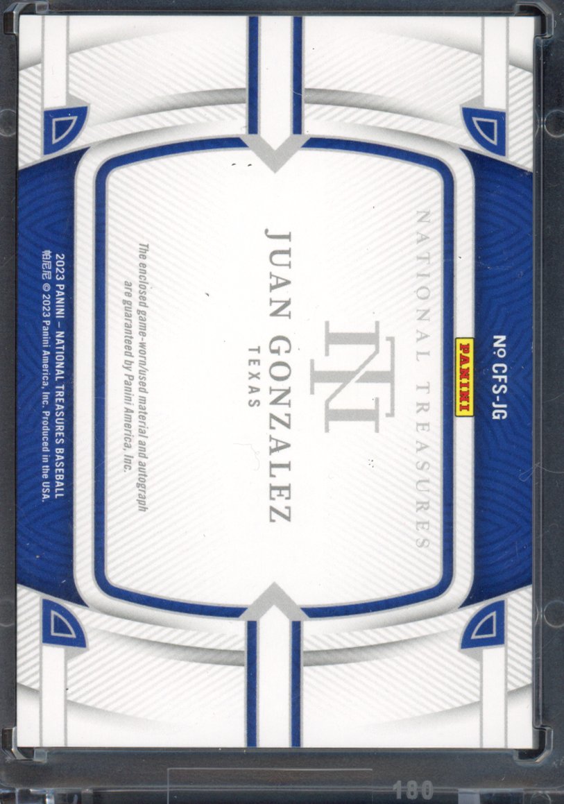 2023 National Treasures Juan Gonzalez Clutch Factor Patch Auto /10