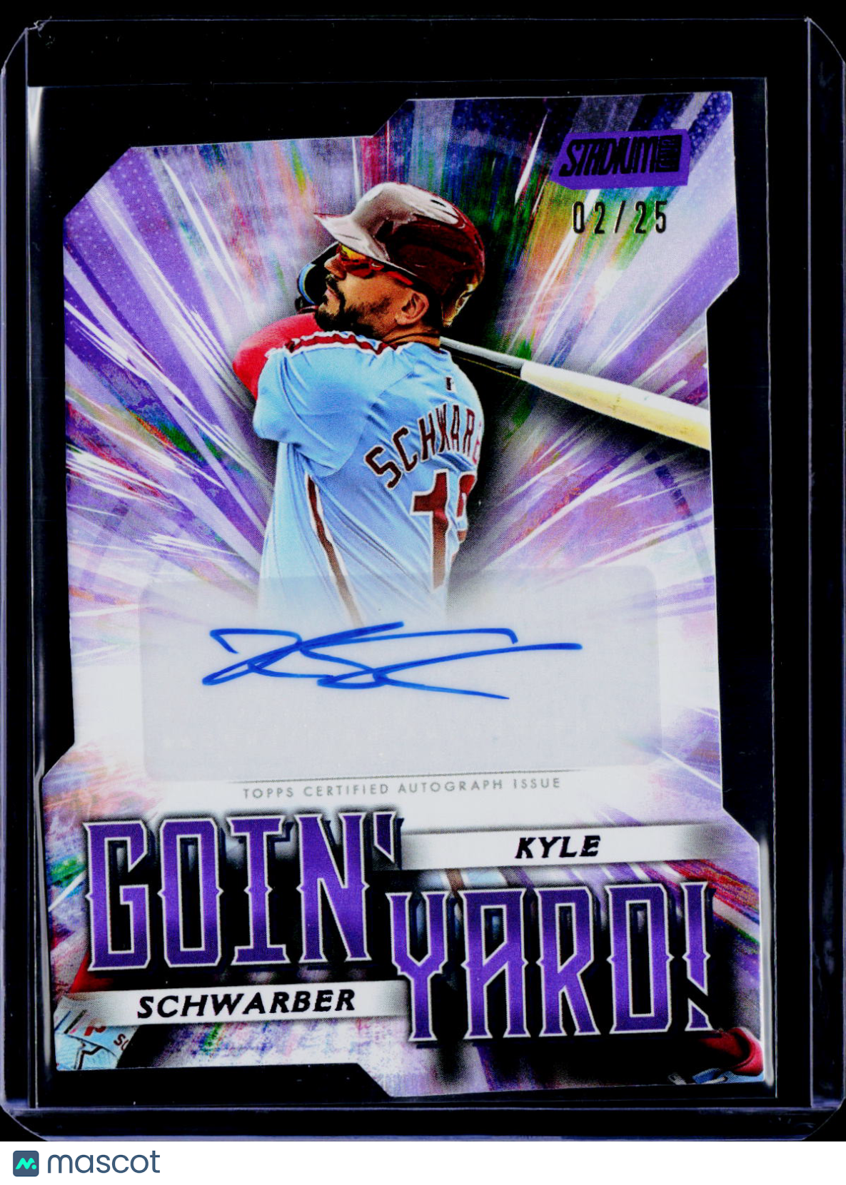 2025 Topps Stadium Club Kyle Schwarber Goin' Yard Auto 02/25