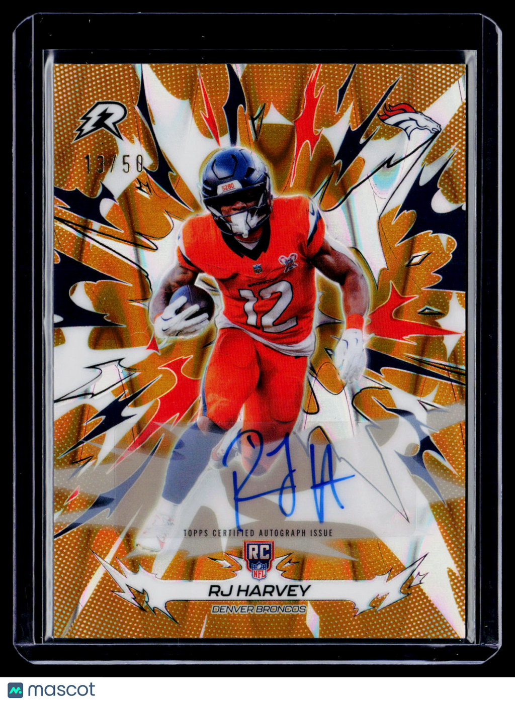 2025 Topps Resurgence RJ Harvey Rookie Gold Static Auto 13/50 RC