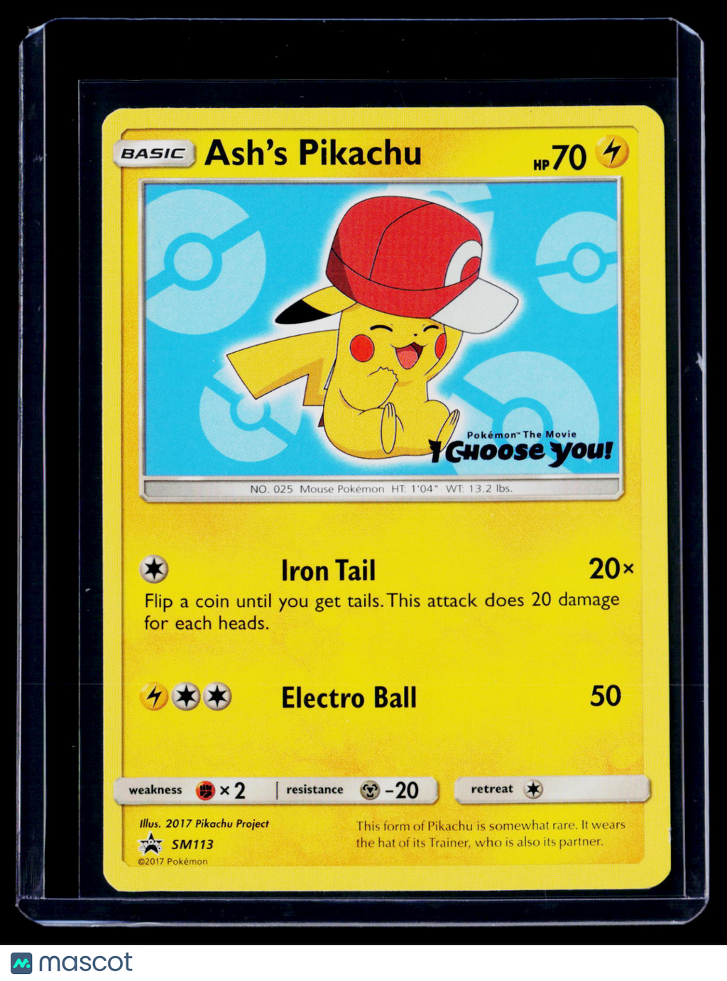 Pokemon Ash's Pikachu SM113 Promo