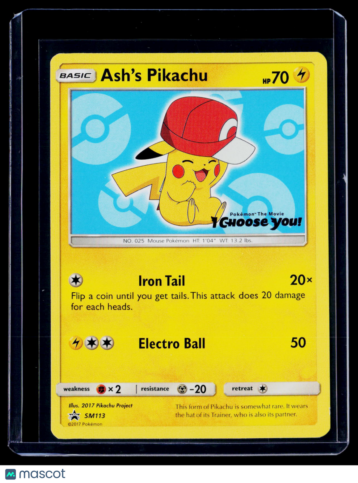 Pokemon Ash's Pikachu SM113 Promo