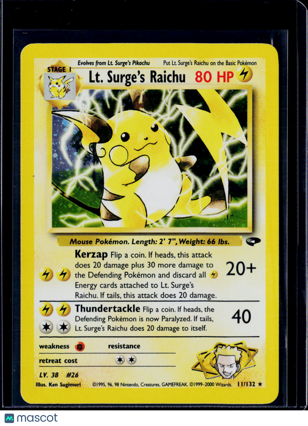 Lt. Surges Raichu Holo 11 132