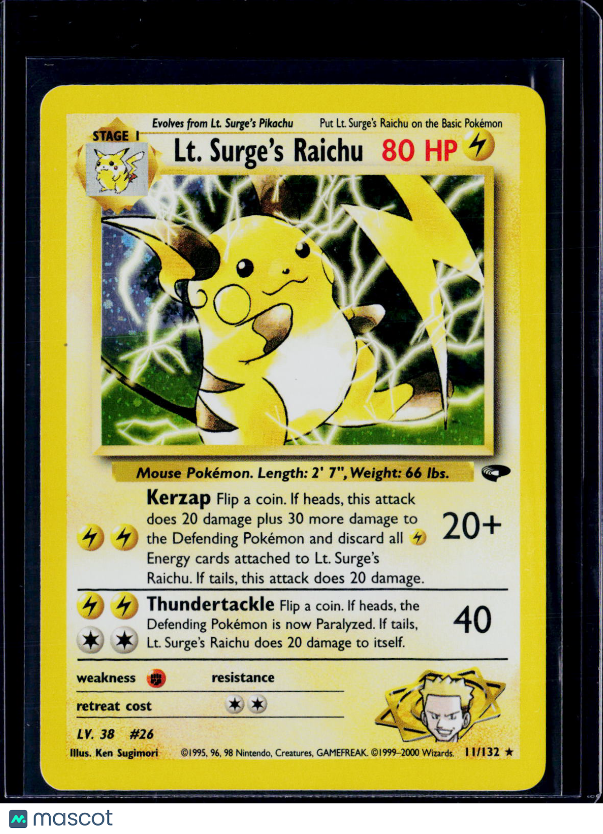Lt. Surges Raichu Holo 11 132