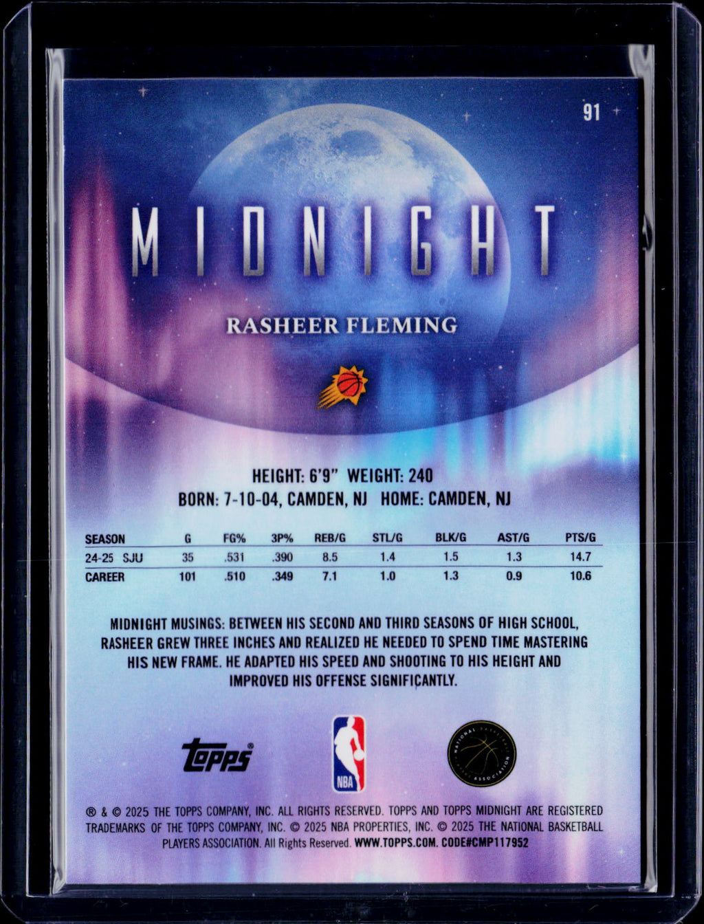 2025 Midnight Rasheer Fleming Shimmer 07/12