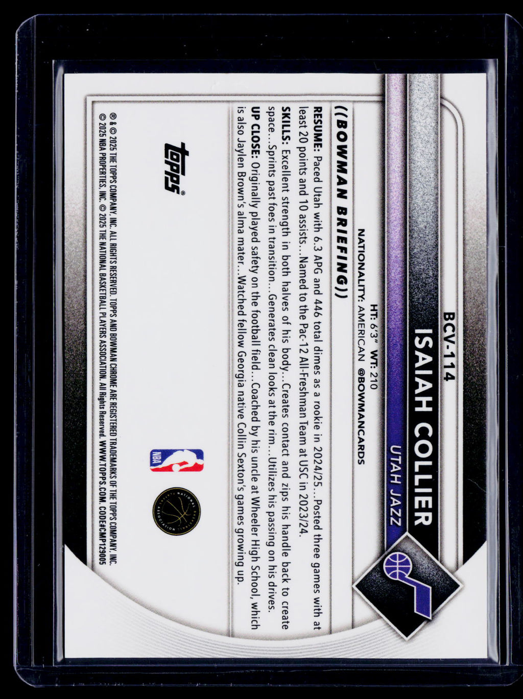2025-26 Bowman Isaiah Collier Mega Box Rose Gold Mojo 1/1