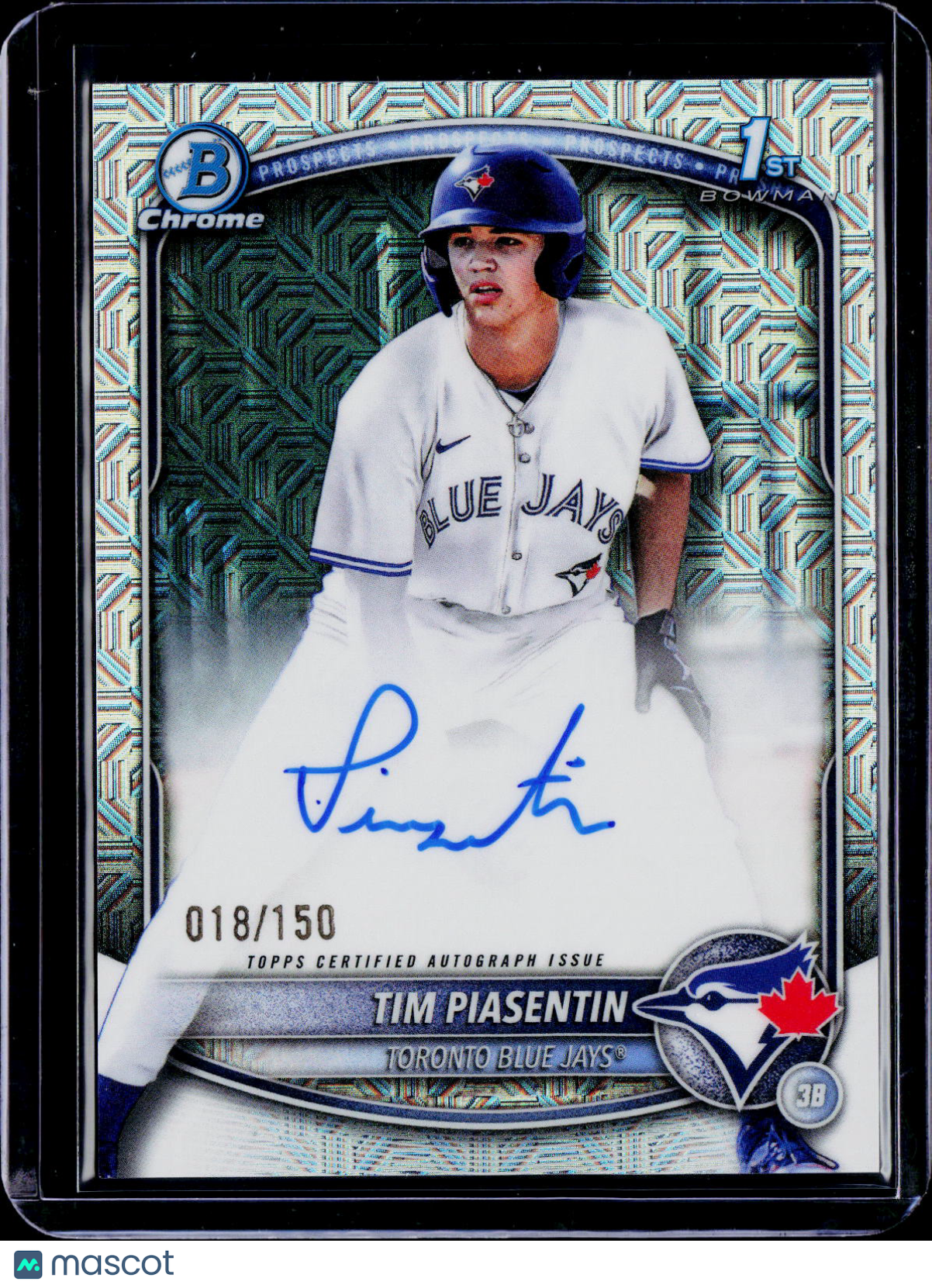 2025 Bowman Chrome Tim Piasentin 1st Auto Mojo 018/150