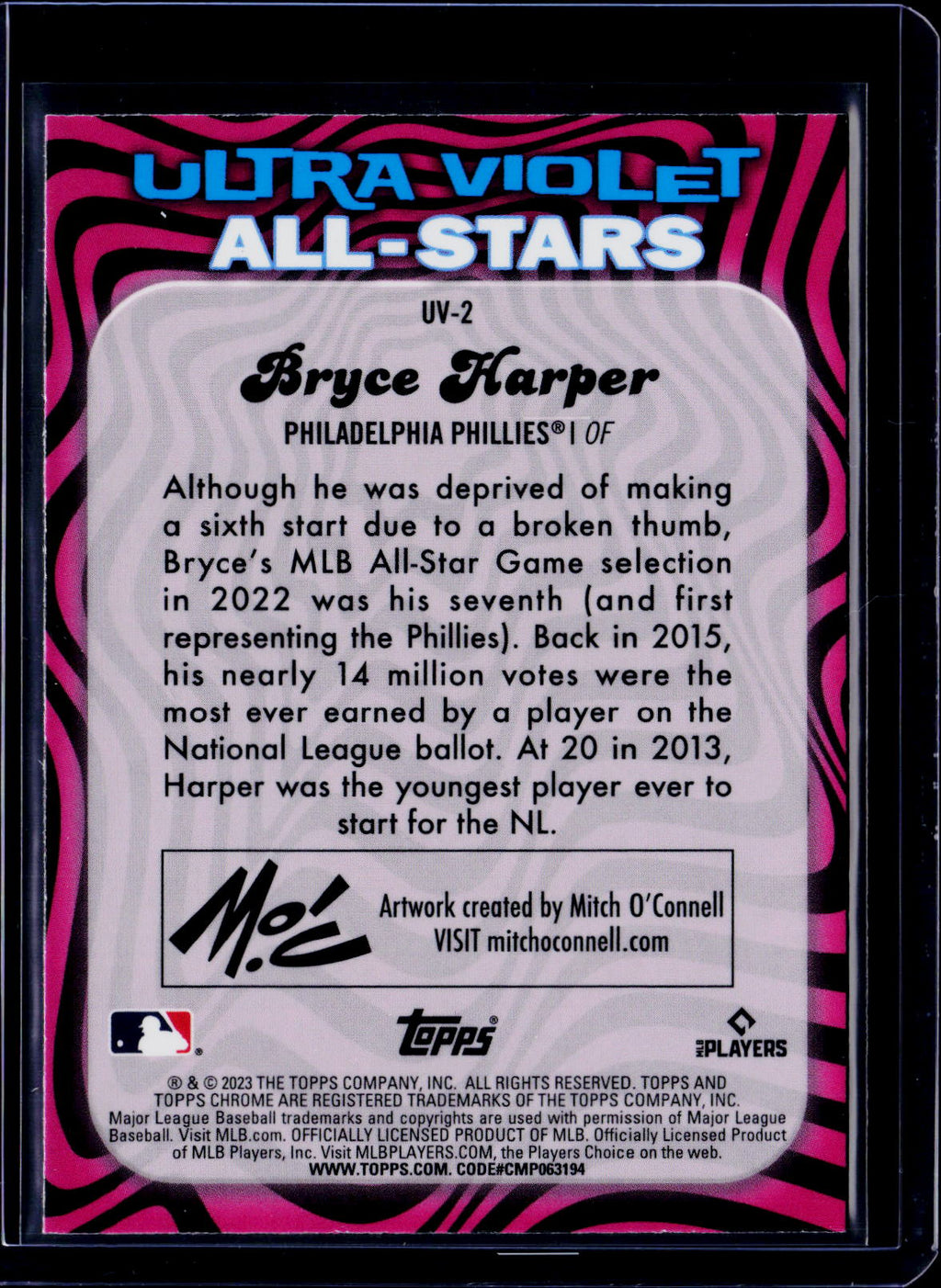 2023 Topps Chrome Bryce Harper Ultra Violet All Stars