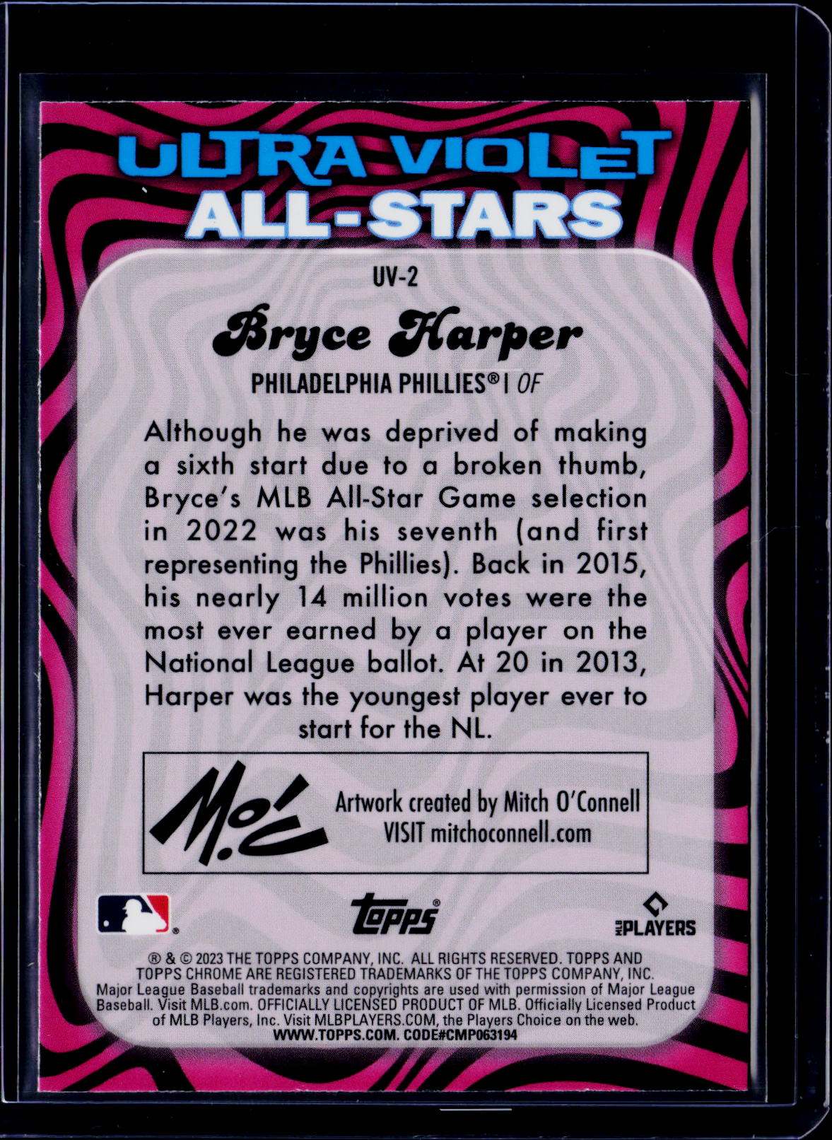 2023 Topps Chrome Bryce Harper Ultra Violet All Stars