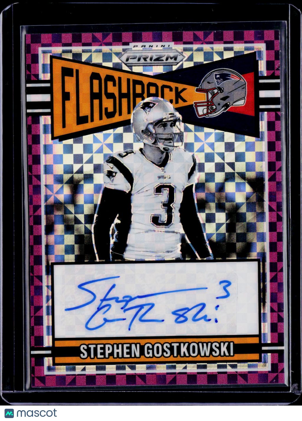 2025 Prizm Stephen Gostkowski Flashback Signatures Purple Power 37/49