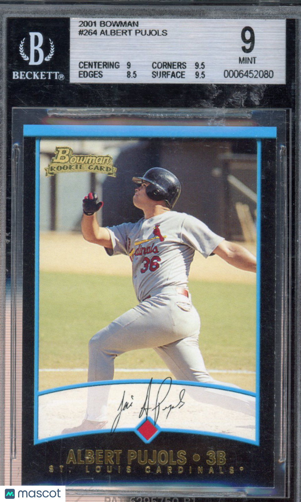 2001 Bowman Albert Pujols #264 BGS 9