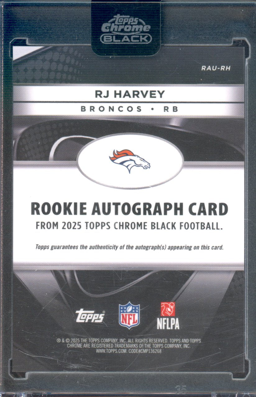 2025 Topps Chrome Black RJ Harvey Rookie Auto RC