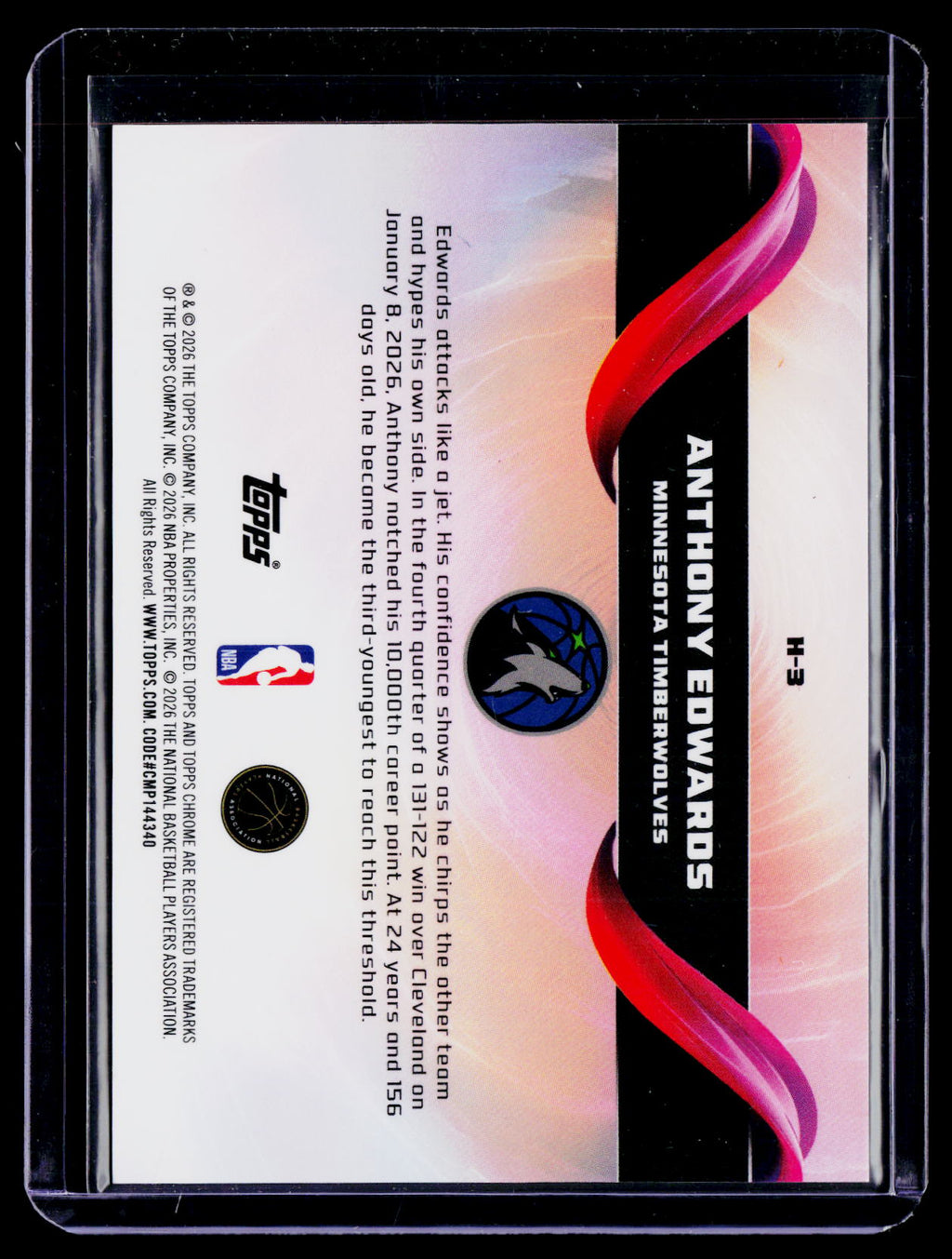2025 Topps Chrome Anthony Edwards Helix Case Hit