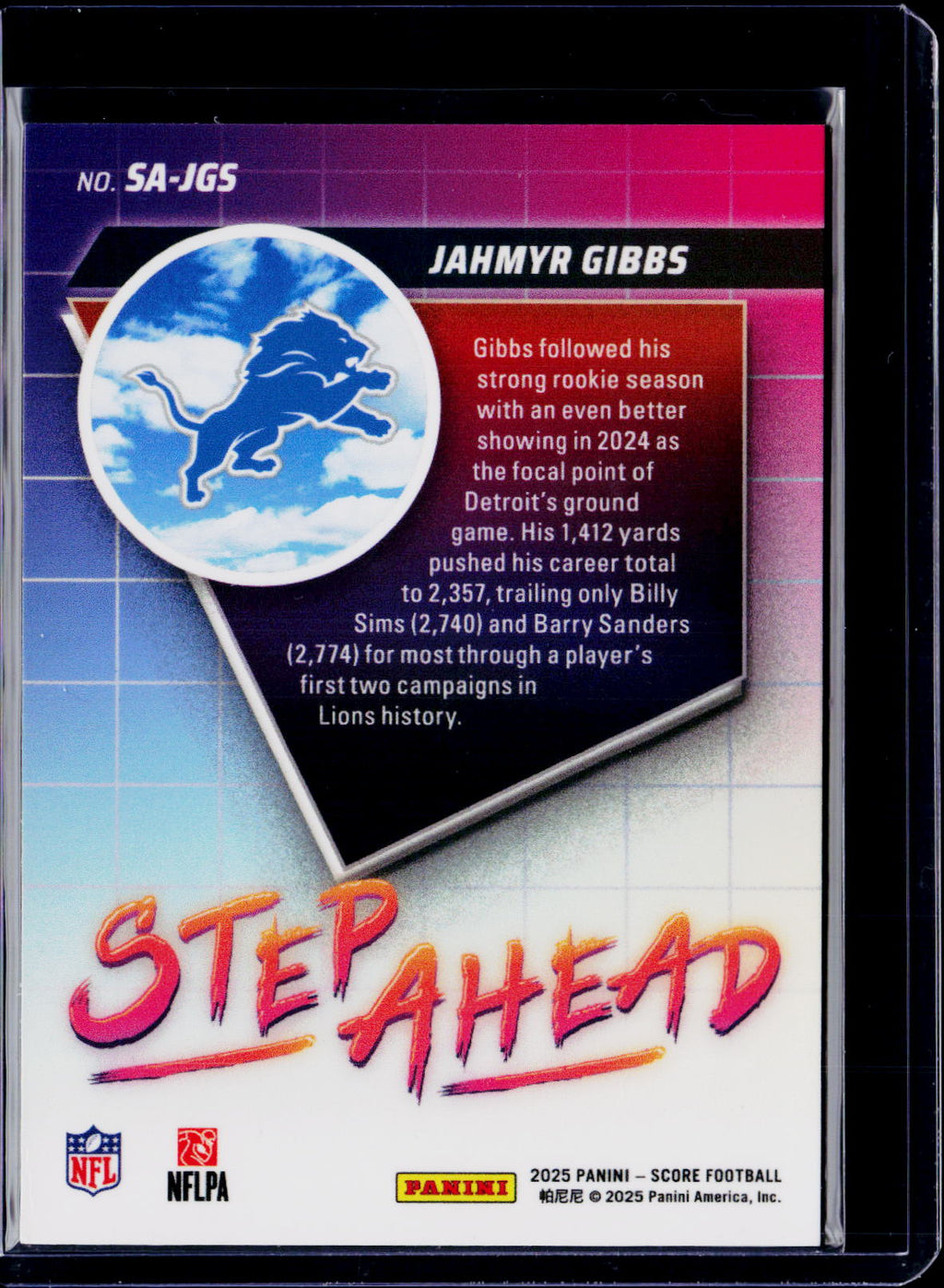 2025 Score Jahmyr Gibbs Step Ahead SSP