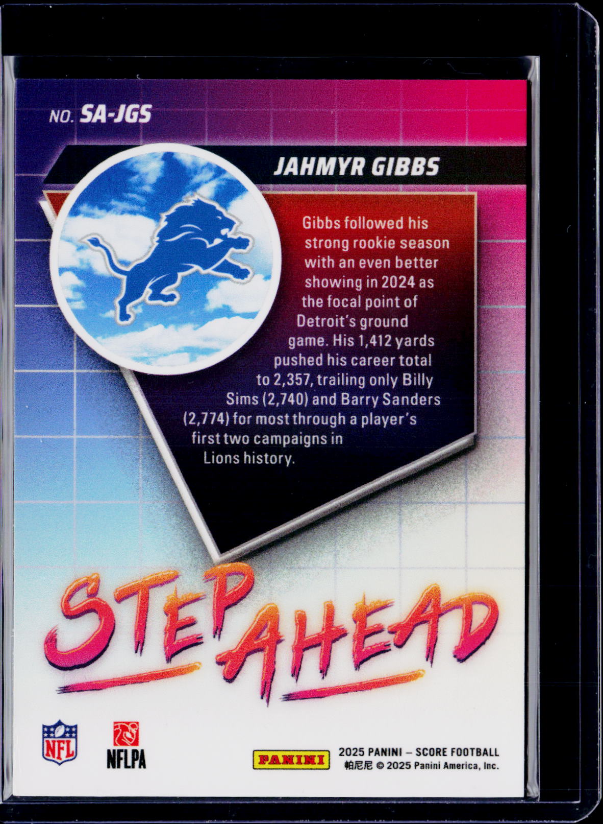 2025 Score Jahmyr Gibbs Step Ahead SSP
