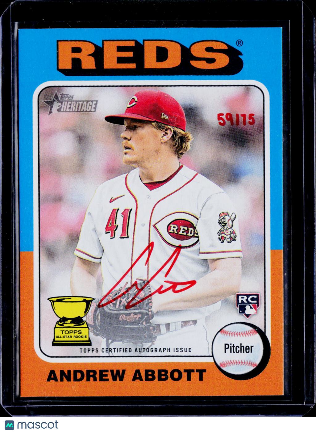2025 Topps Heritage Andrew abbott Real Ones Red Auto 59/79 RC