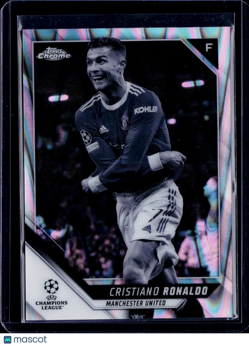 2021-22 Topps Chrome UEFA Christiano Ronaldo Black & White Raywave