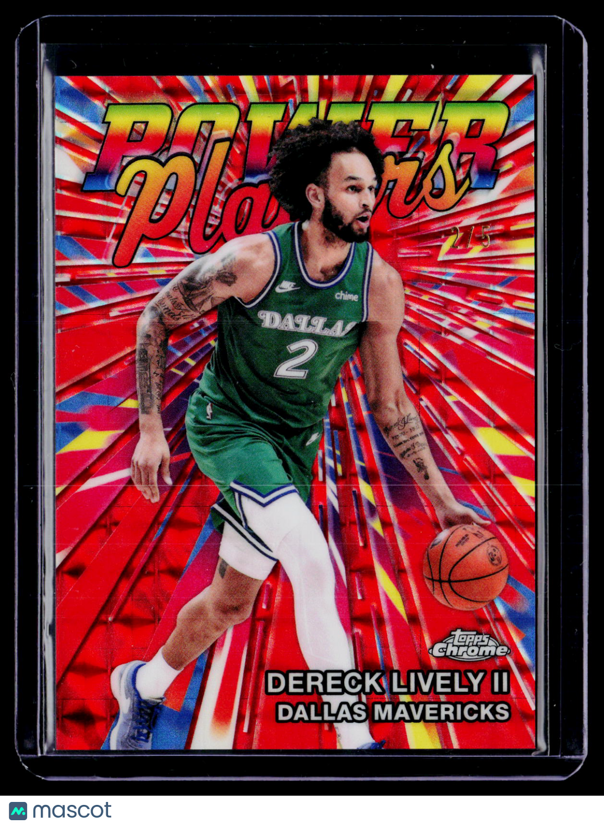 2025-26 Topps Chrome Update Dereck Lively II Power Players Red Geometric 2/5