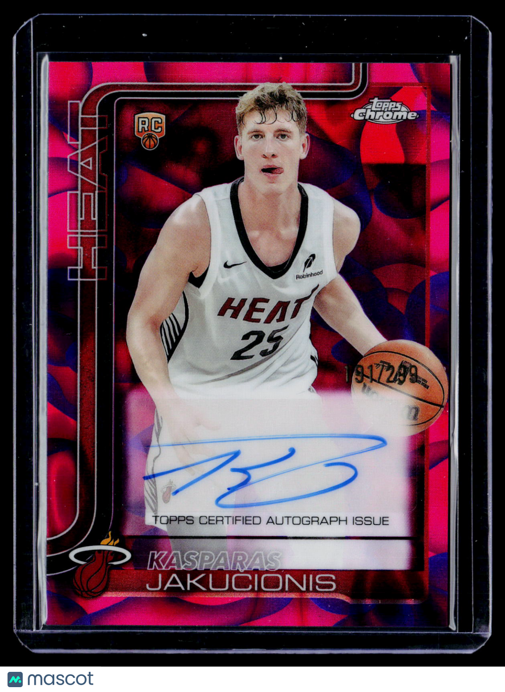 2025 Topps Chrome Update Kasparas Jakucionis Rookie Purple Lava Lamp Auto 191/299 RC