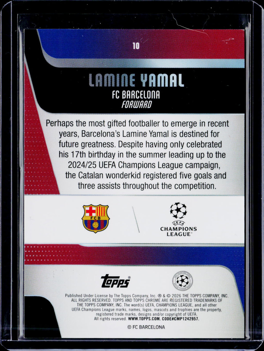 2025-26 Topps Chrome UEFA Lamine Yamal Green /99