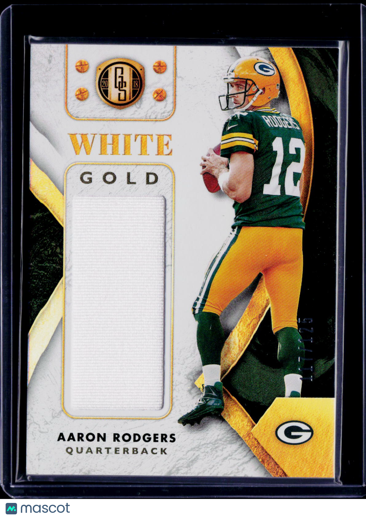 2018 Gold Standard Aaron Rodgers White Gold Patch 117/25