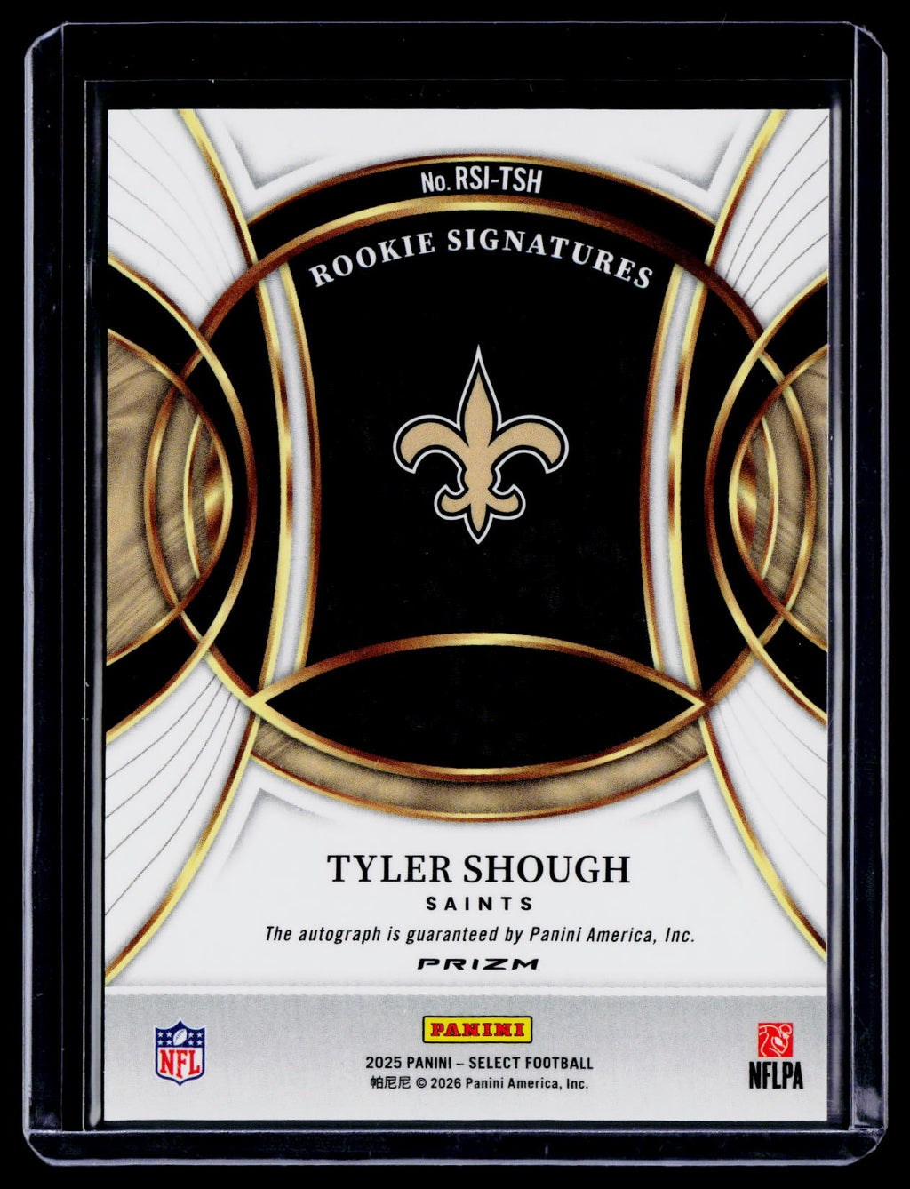 2025 Select Tyler Shough Rookie Silver Auto RC
