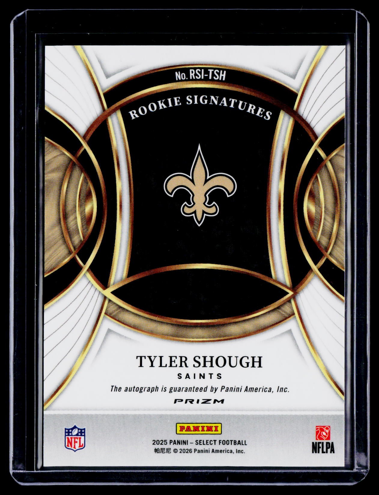 2025 Select Tyler Shough Rookie Silver Auto RC