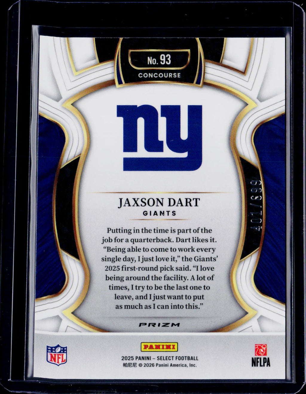 2025 Select Jaxson Dart Neon Green Shock /699