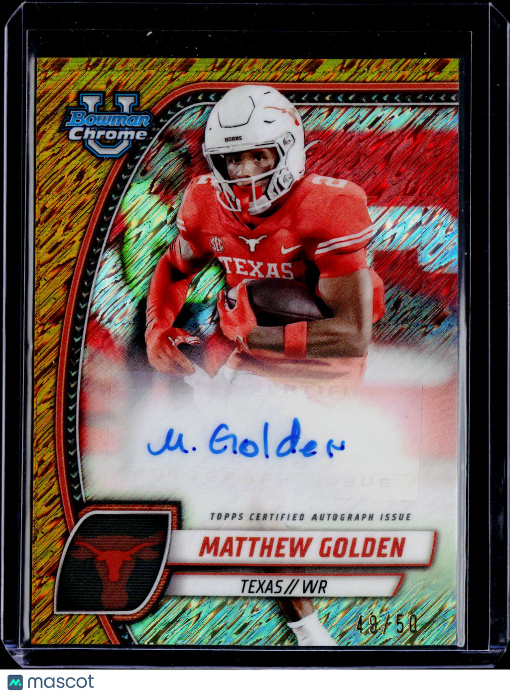 2024 Bowman U Chrome Matthew Golden Auto Gold Shimmer /50