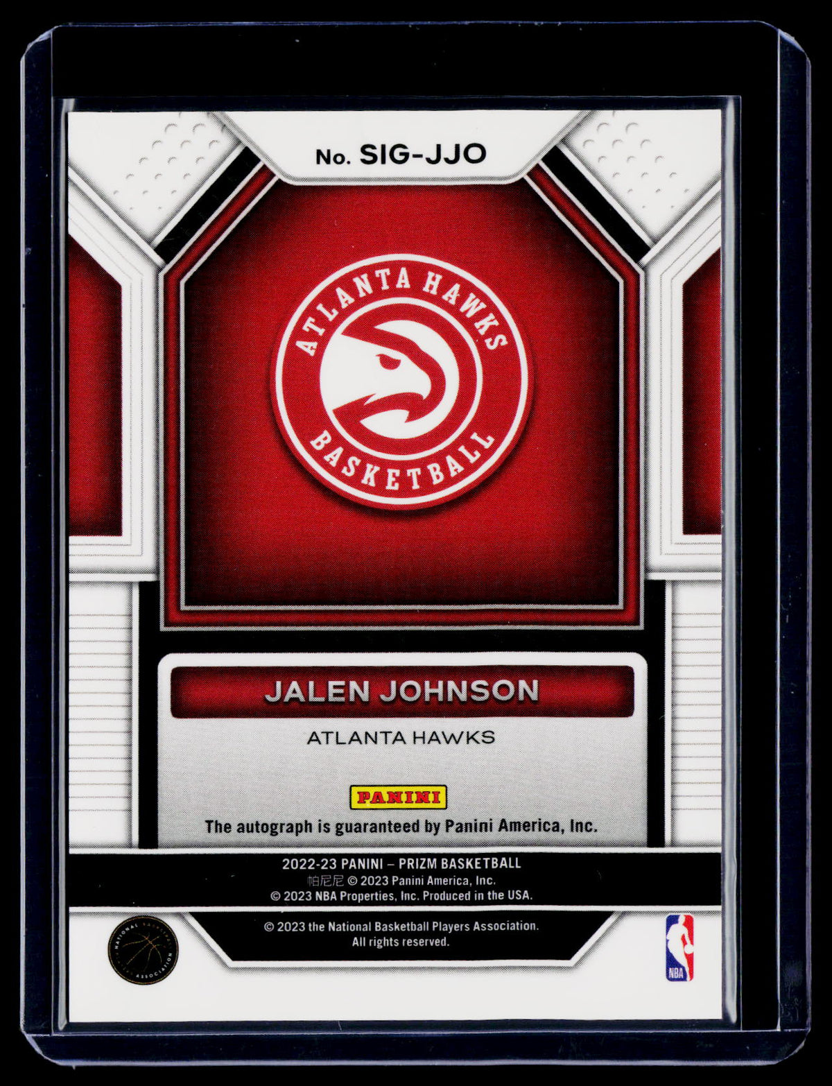 2022 Prizm Jalen Johnson Signatures Auto