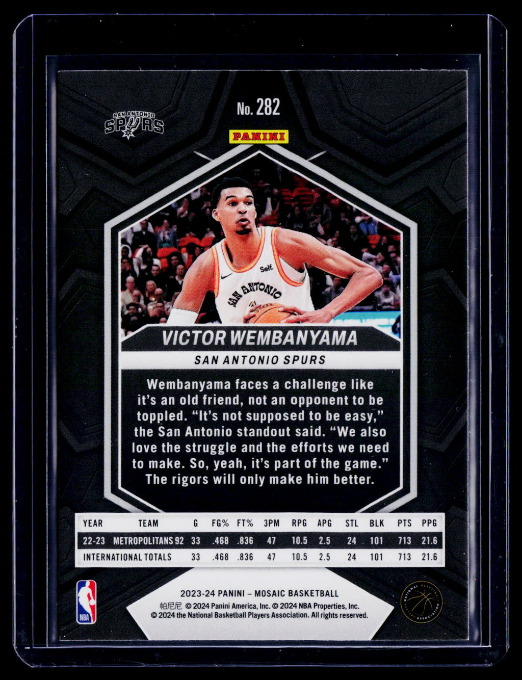 2023-24 Mosaic Victor Wembanyama City Edition Rookie RC