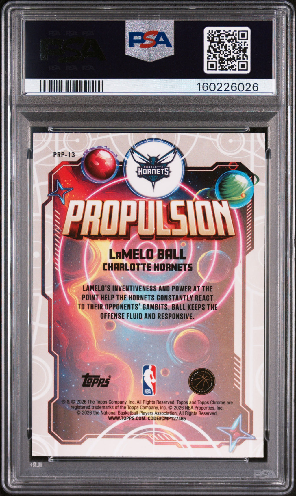 2025 Topps Cosmic Chrome LaMelo Ball Propulsion - Aqua Equinox PSA 10