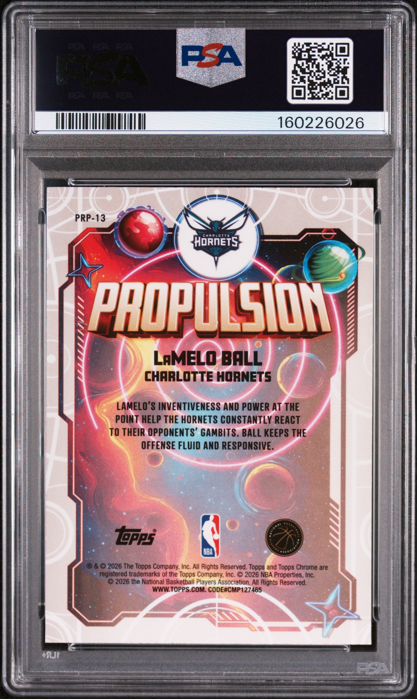 2025 Topps Cosmic Chrome LaMelo Ball Propulsion - Aqua Equinox PSA 10
