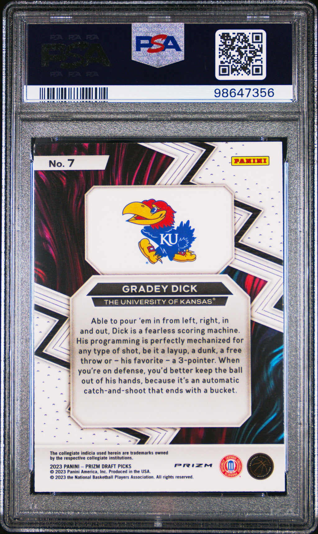 2023 Prizm Draft Picks Gradey Dick Rookie Fearless Red Ice PSA 10 RC