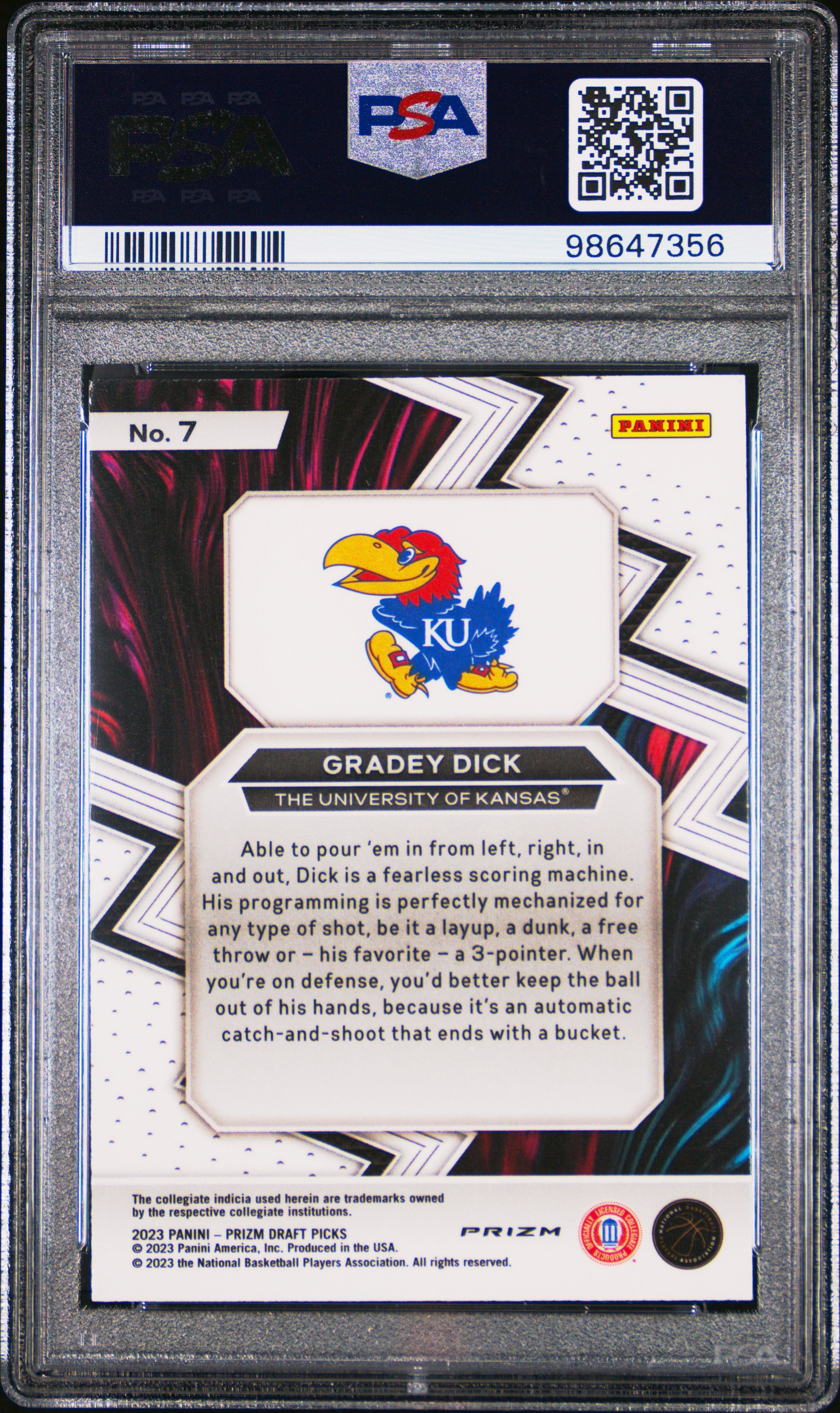 2023 Prizm Draft Picks Gradey Dick Rookie Fearless Red Ice PSA 10 RC