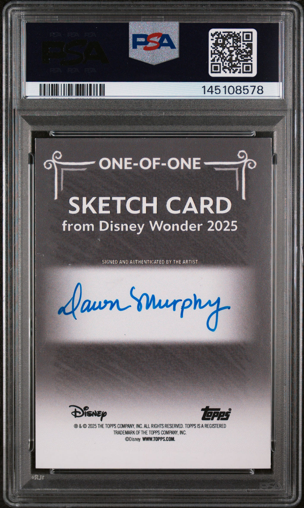 2025 Topps Disney Wonder Sketch Cards Dawn Murphy PSA 7