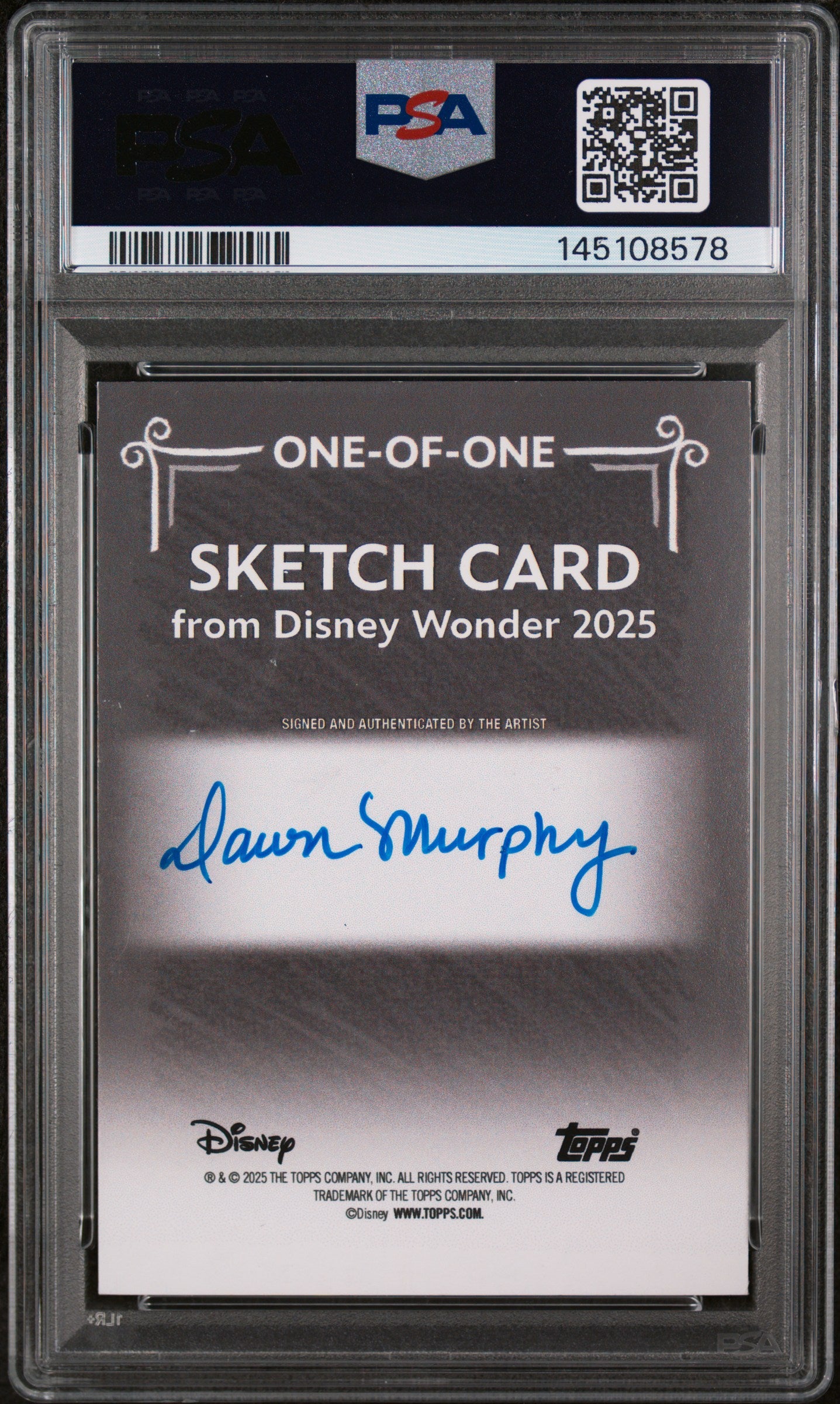 2025 Topps Disney Wonder Sketch Cards Dawn Murphy PSA 7
