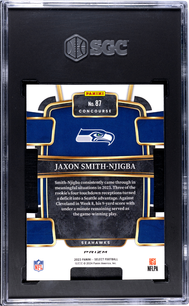 2023 Panini Select Jaxon Smith-Njigba #87 Red Blue Die Cut Prizm SGC 9.5