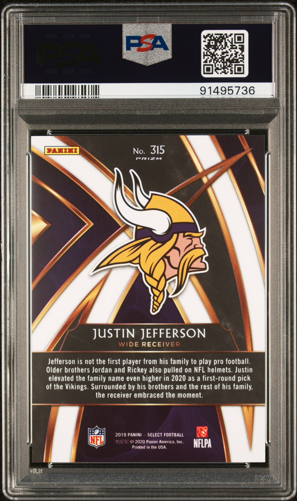 2019 Select Justin Jefferson XRC PSA 10 RC