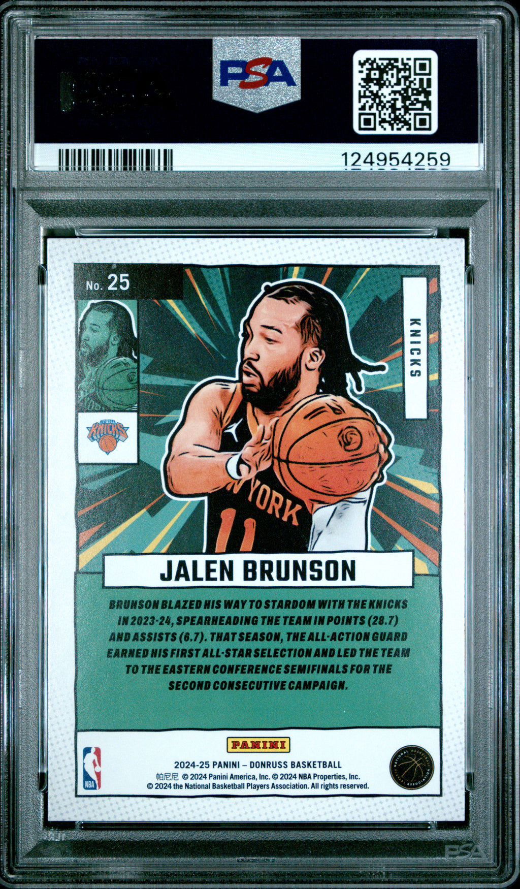 2024 Donruss Jalen Brunson Net Marvels PSA 10