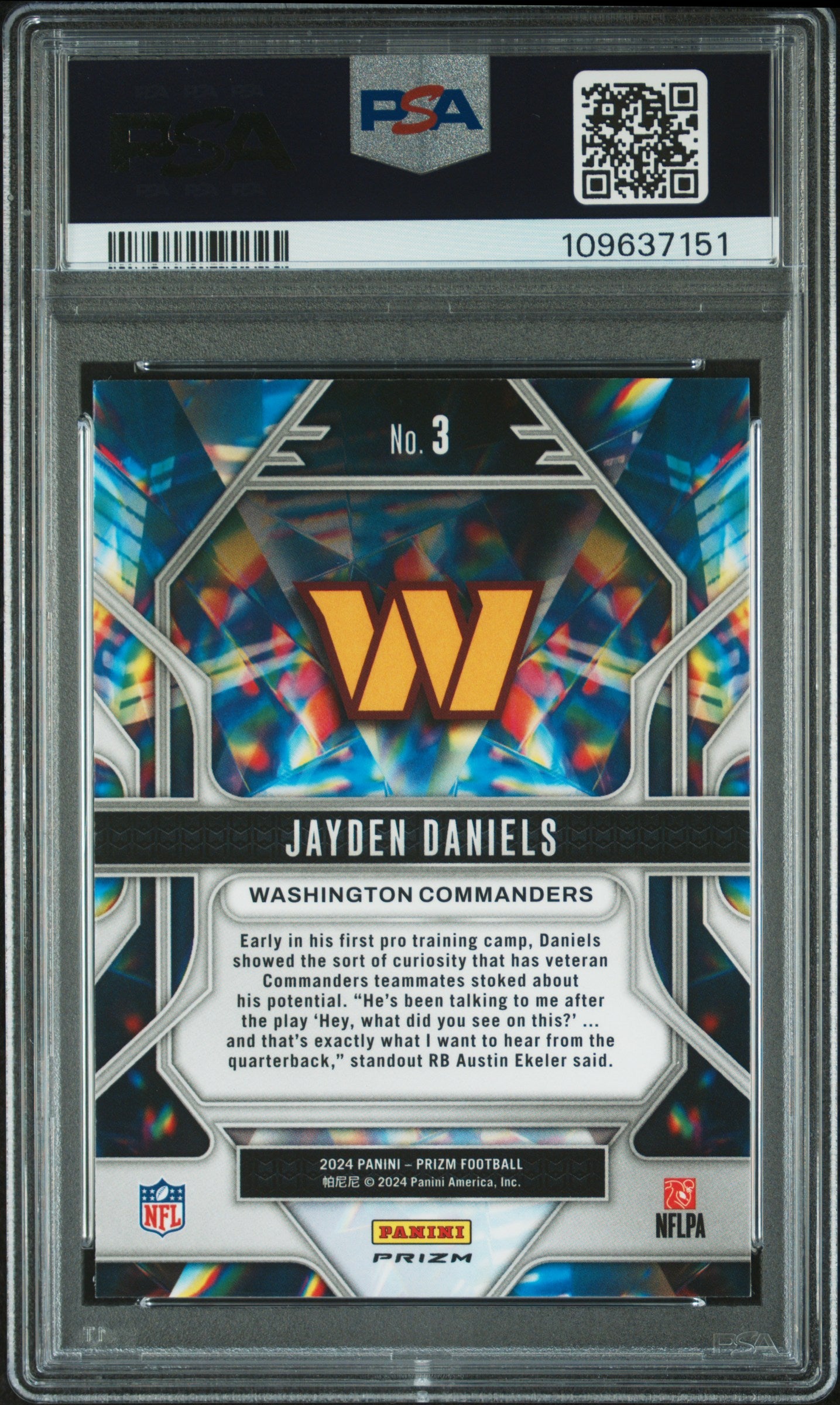 2024 Prizm Jayden Daniels Prizmatic Green PSA 9 RC