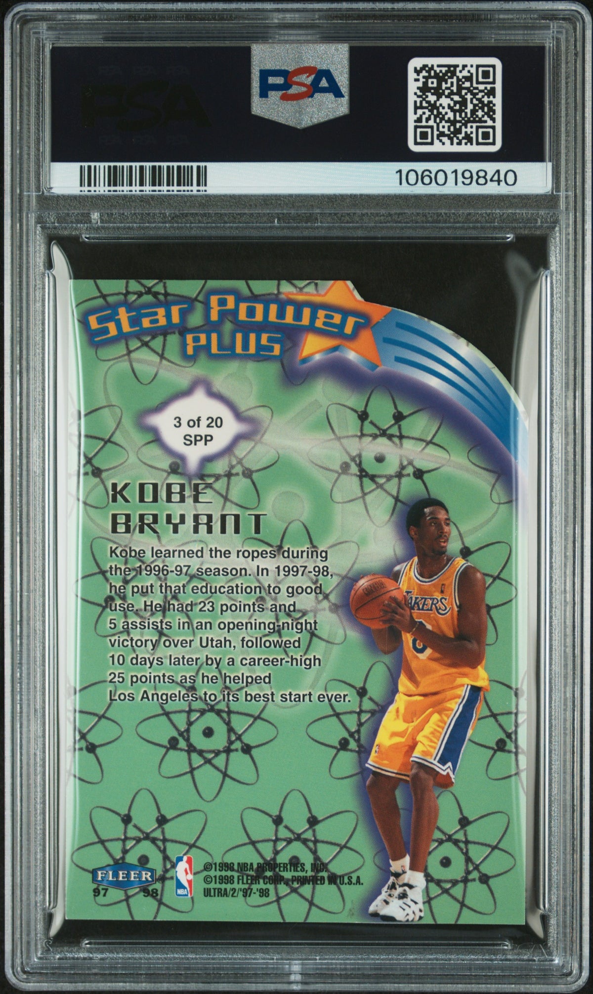 1997 Ultra Star Power Kobe Bryant Plus PSA 6