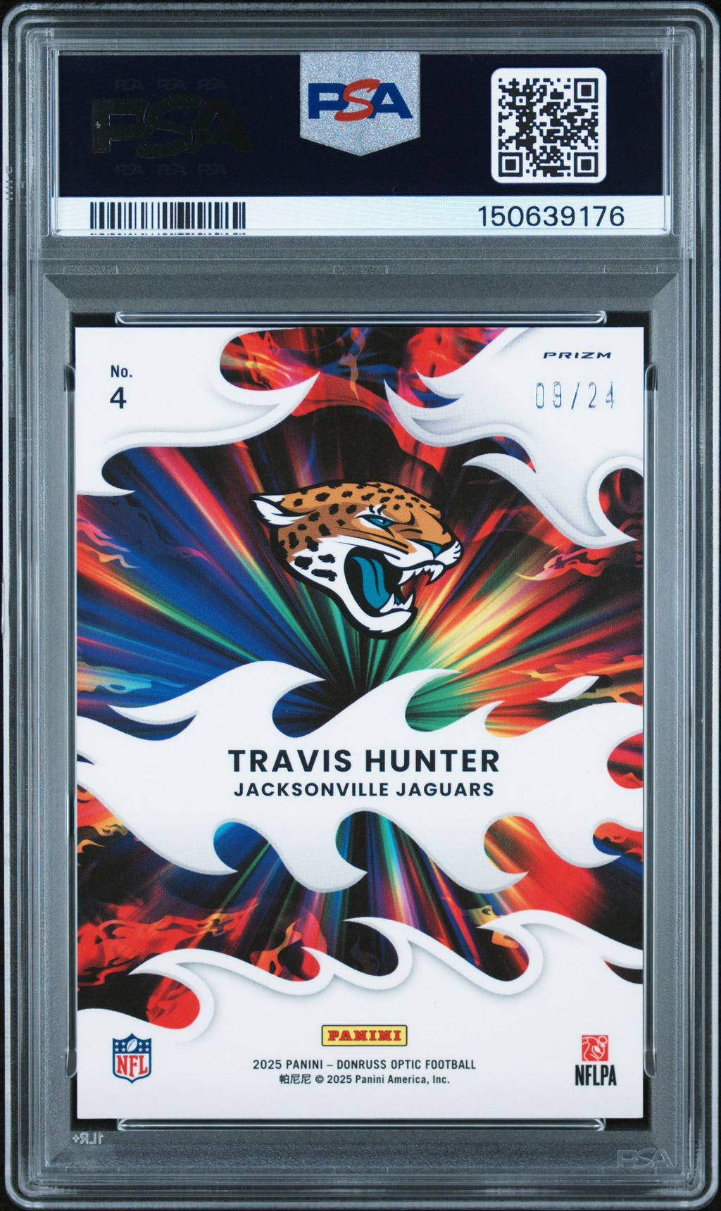 2025 Panini Donruss Optic Light It Up Travis Hunter #4 Dragon PSA 9