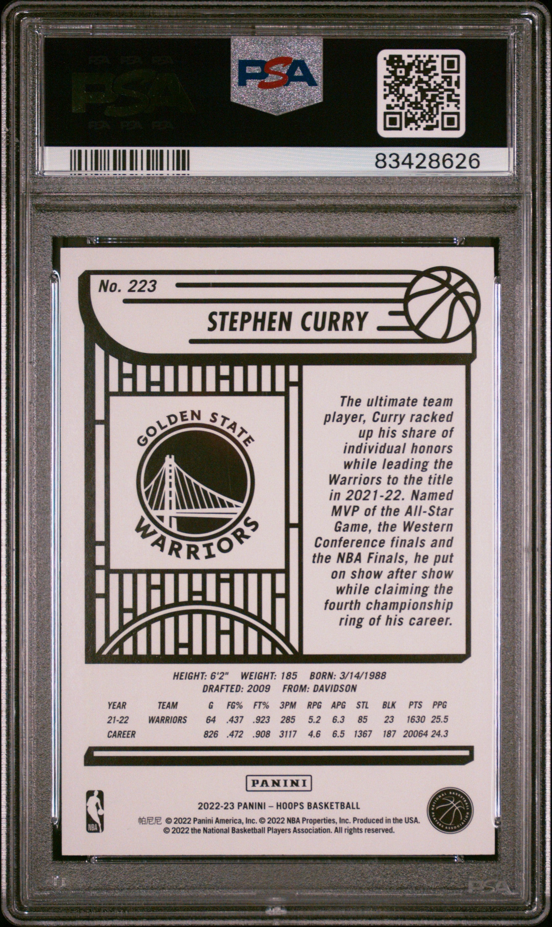 2022 NBA Hoop Stephen Curry Silver PSA 10