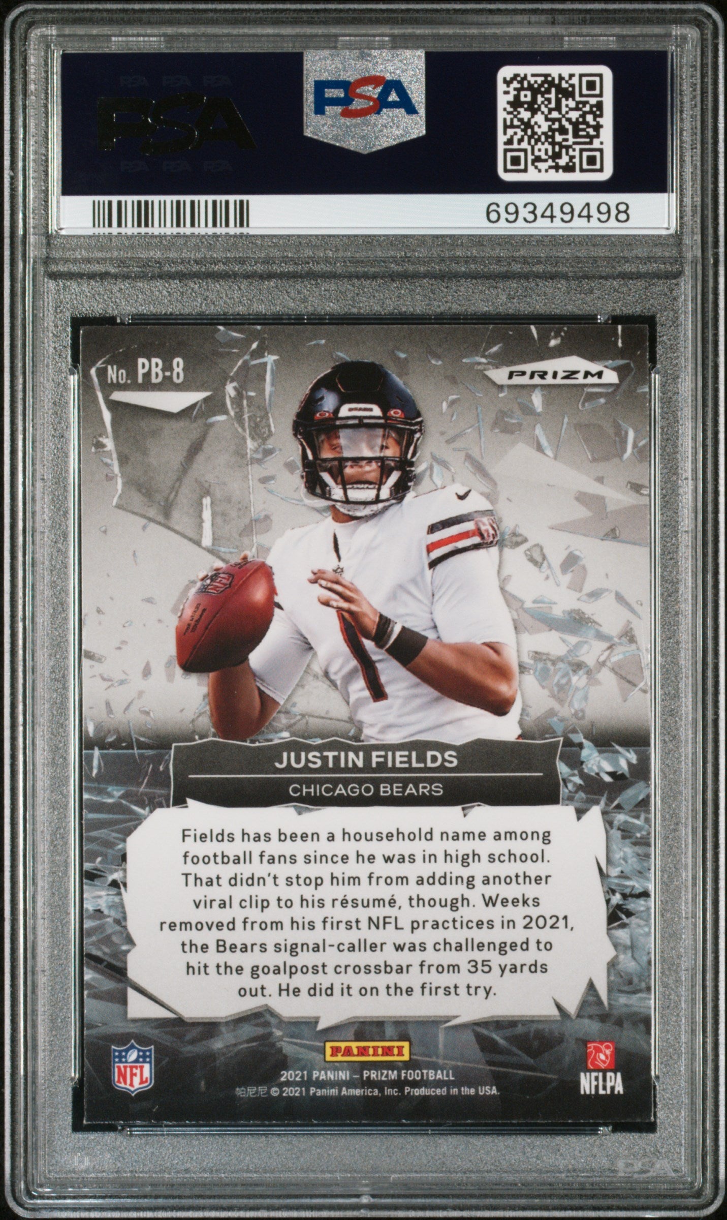 2021 Prizm Justin Fields Rookie Prizm Break Green Ice PSA 10 RC