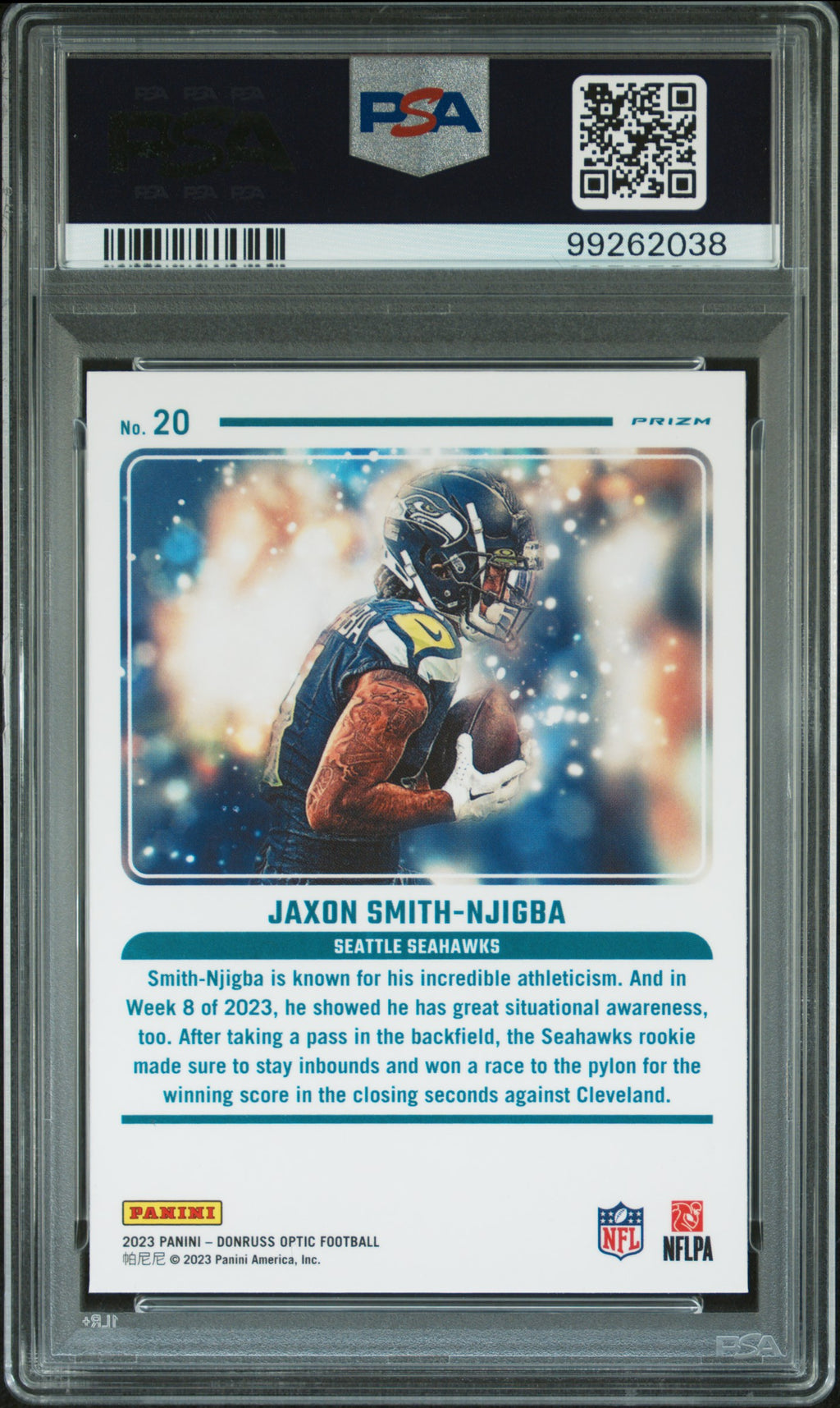2023 Donruss Optic Jaxon Smith-Njigba Rookie Mythical PSA 10 RC