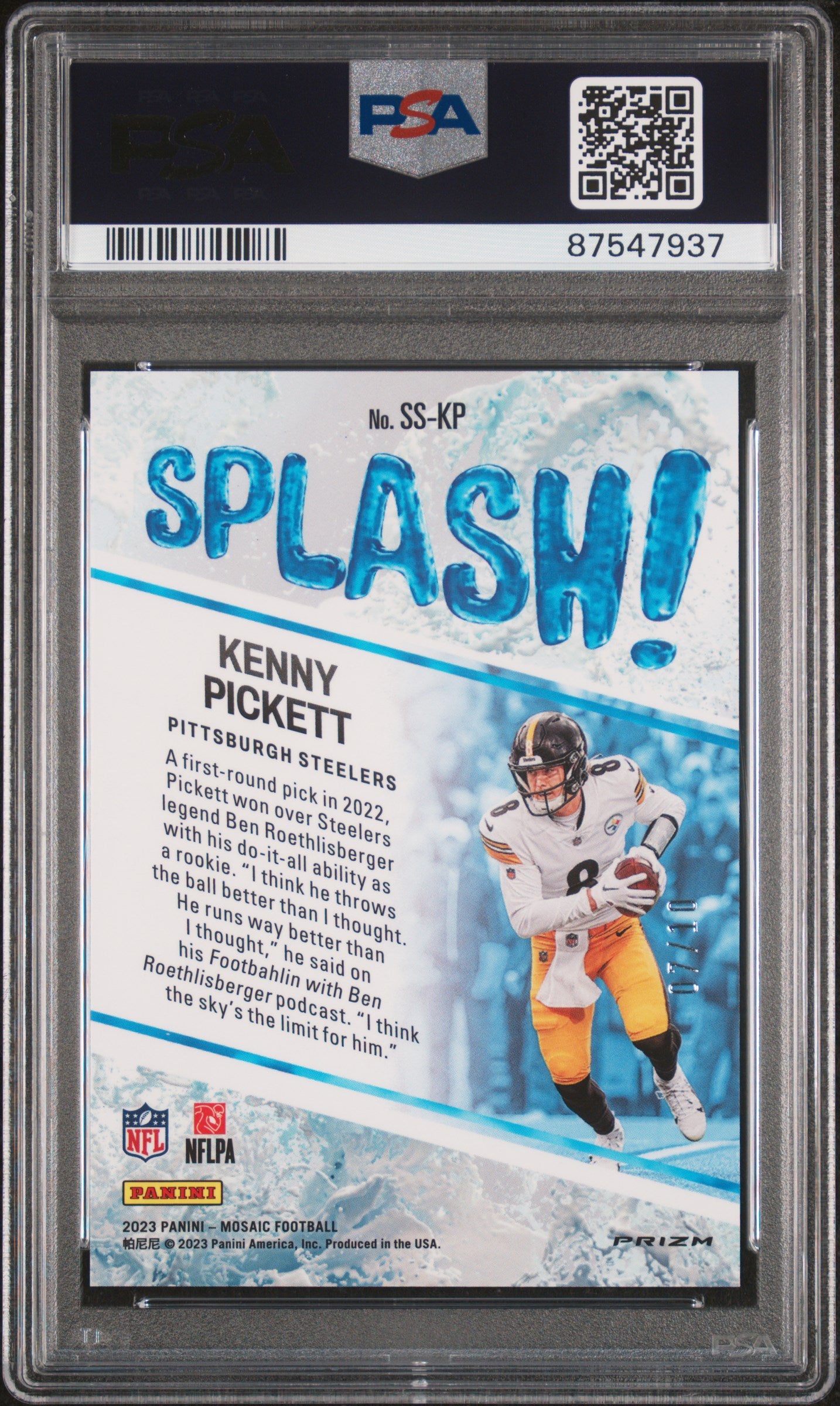 2023 Mosaic Kenny Pickett Splash Gold 7/10 PSA 10