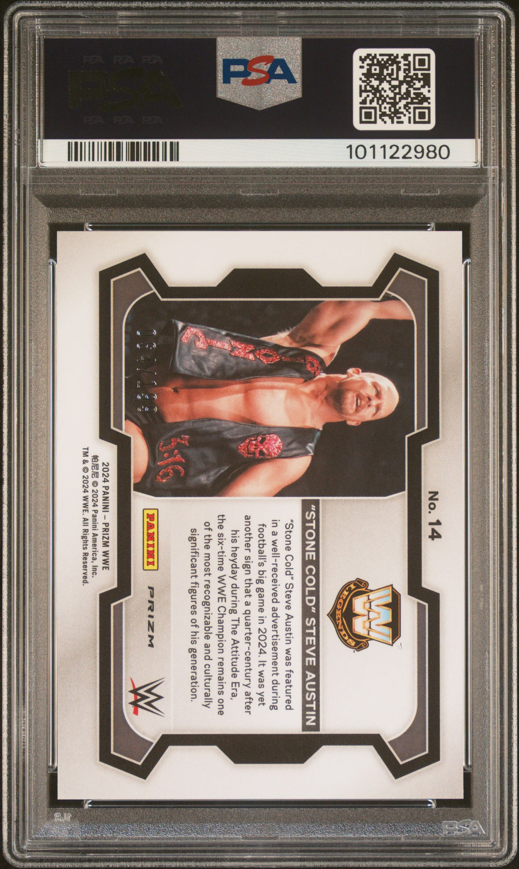 2024 Panini Prizm WWE Steve Austin #14 Premium Box Set PSA 10